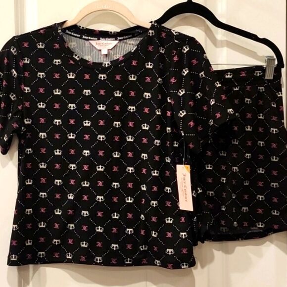 Juicy Couture JC Crown Logo Short & S/S T-Shirt PJ Set - Picture 4 of 7